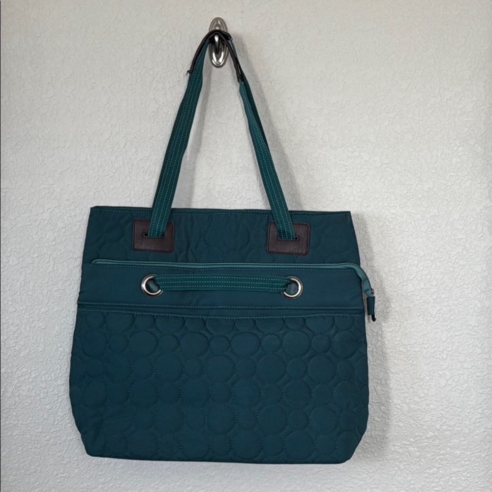 Thirty-One Vary You Versatile Bag Teal Jade Quilted Convertible Tote